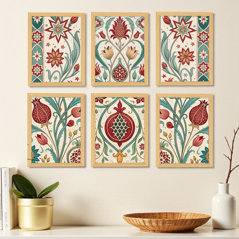 Blossella Wall Painting - Set Of Six