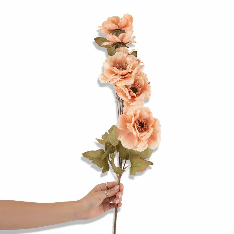 AarviDecor Peony Peach Silk Artificial Flowers media 5
