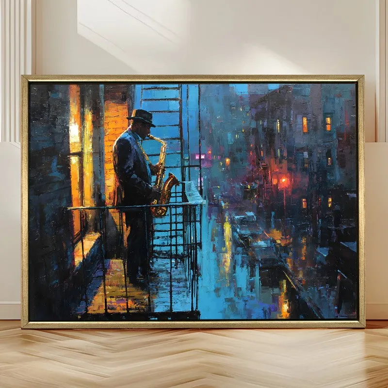 Rainlight Jazz Canvas Wall Painting With Frame media 4