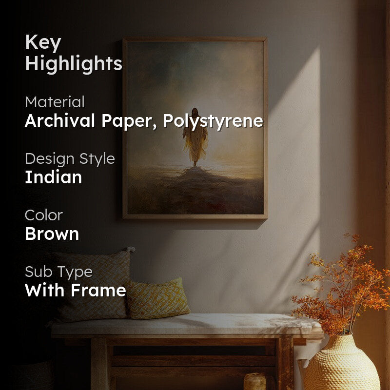 Path of Faith Archival Paper Wall Painting With Brown Frame media 2