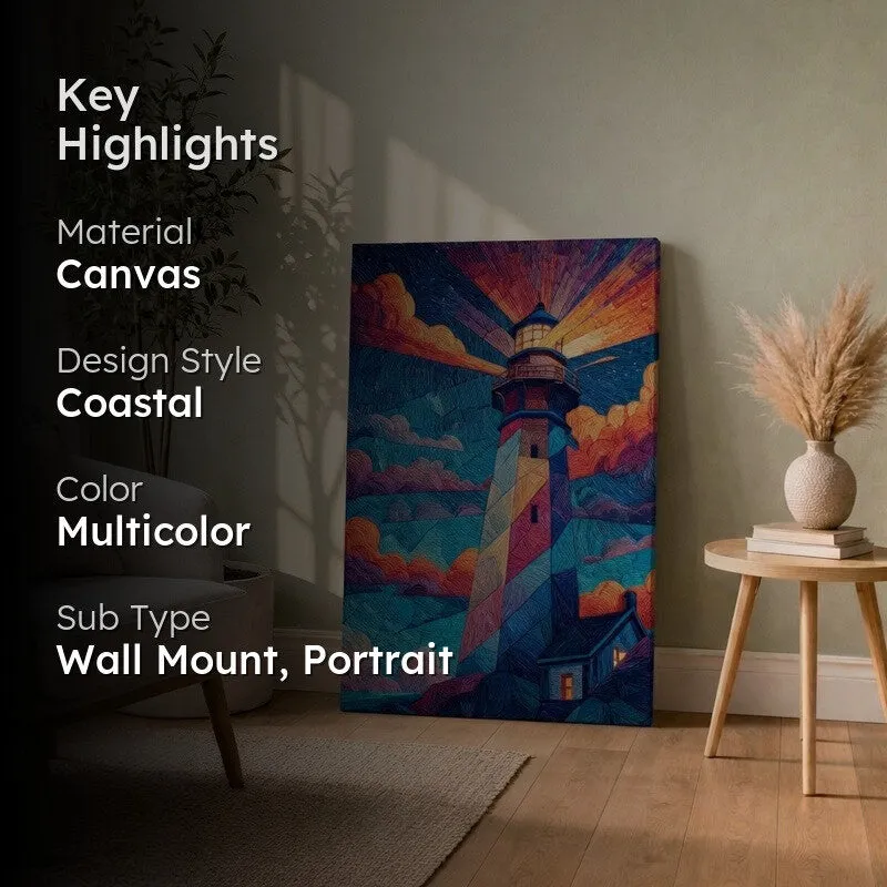 Harbor Light Coastal Canvas Wall Art media 2