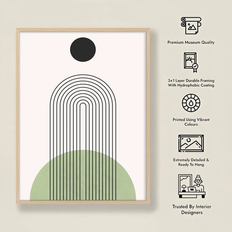 Quiet Horizon Canvas Wall Painting With Brown Frame media 9
