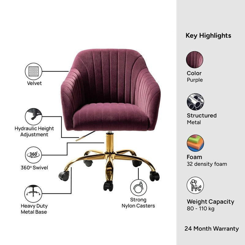 Seaton Metal Office Chair  -  Purple media 7