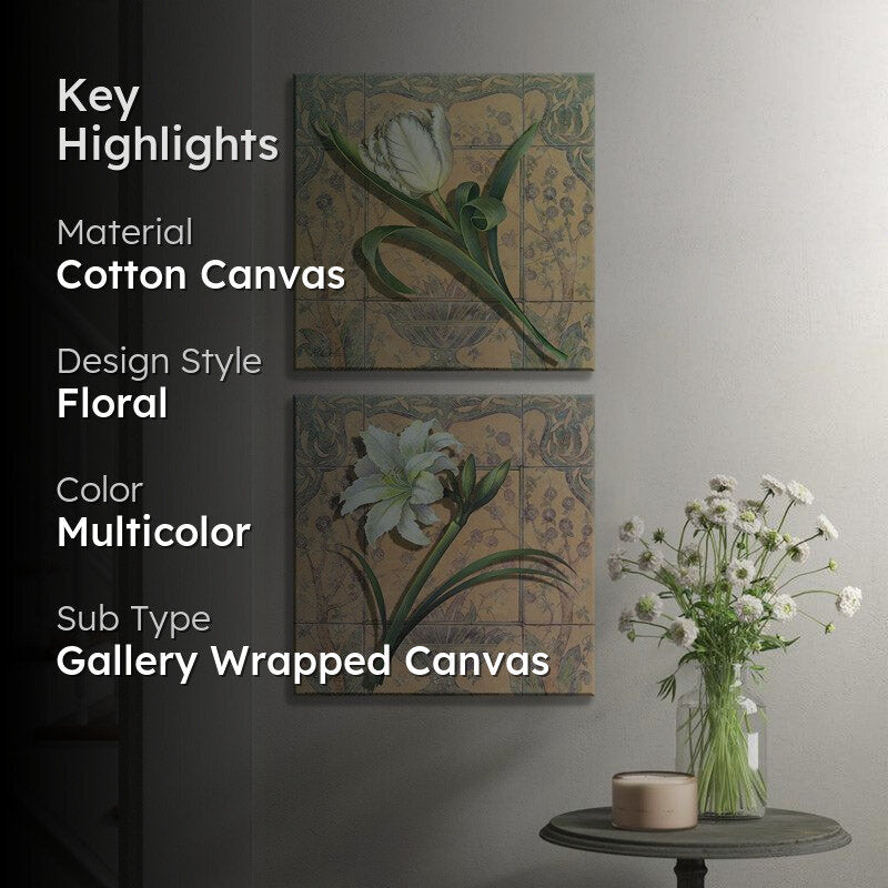 Dixon Floral Cotton Canvas Wall Art - Set Of Two media 2