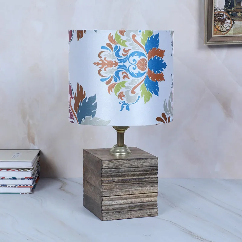 Nordlys Cube Printed Mango Wood Table Lamp - Multicolor media 3