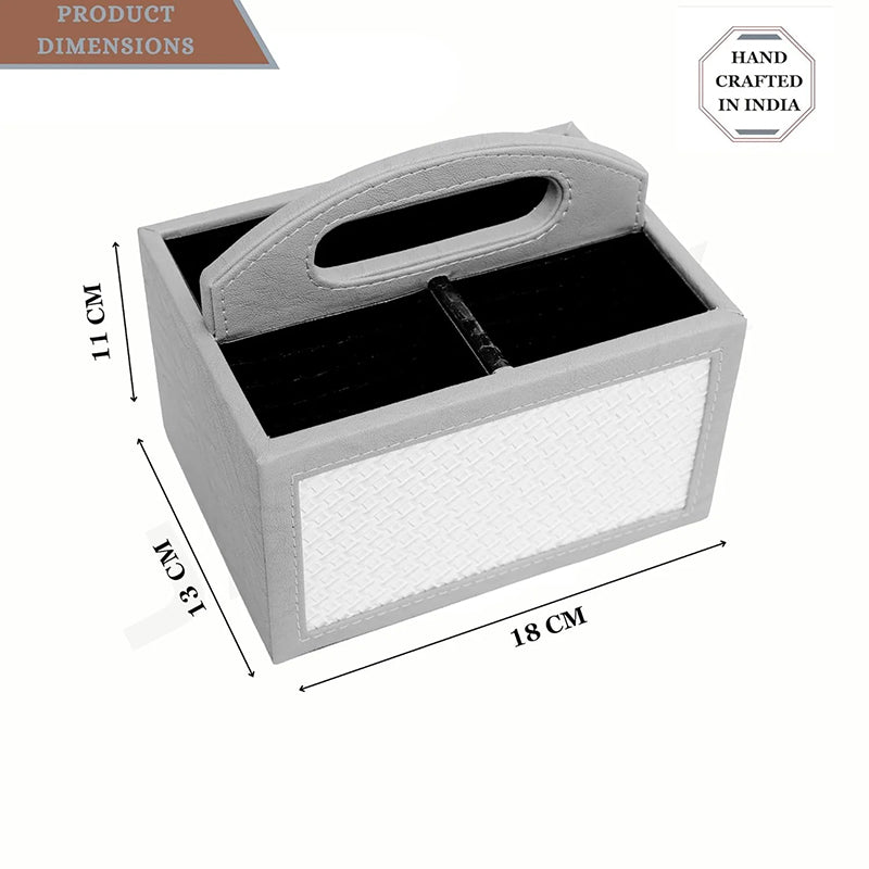 Savene Faux Leather Desk Organiser - Grey media 10