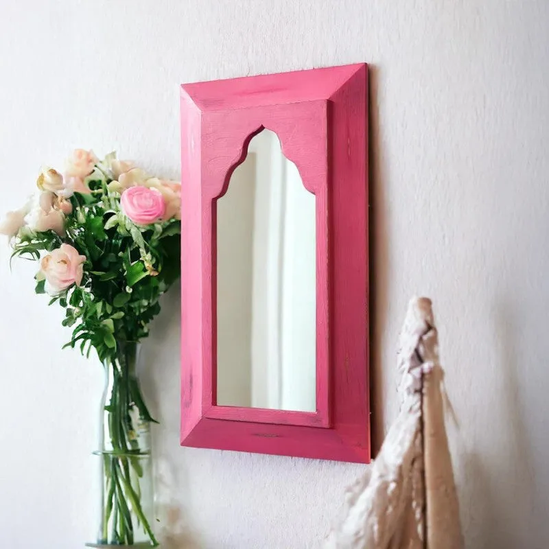 Arched Decorative Wall Mirror -Pink media 4