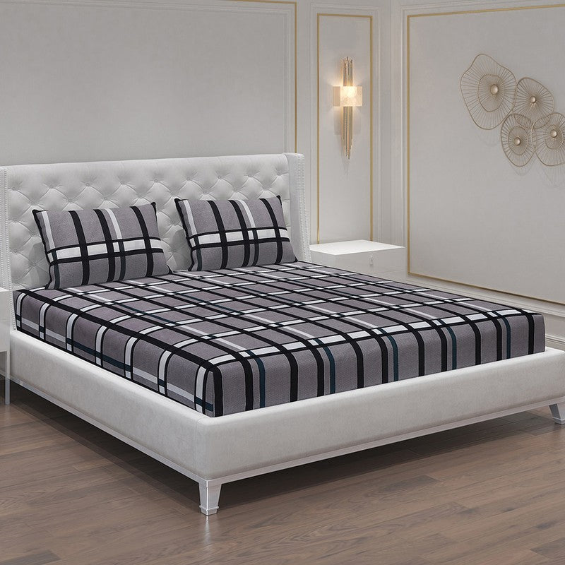 Monte Carlo Vintage Checks Bedsheet - 120 GSM