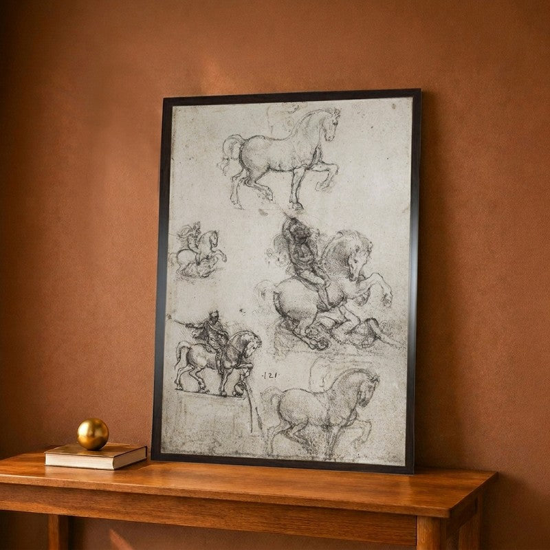 Study For The Trivulzio Monument Canvas Wall Painting - 12 x 16 Inches