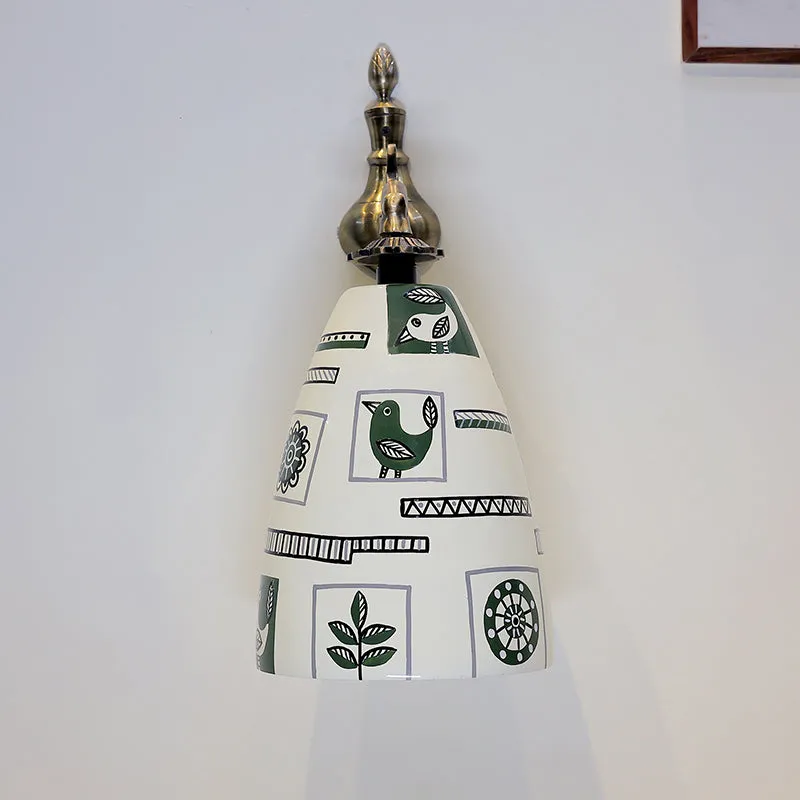 Zen Aviary Hand Painted Wall Lamp media 5