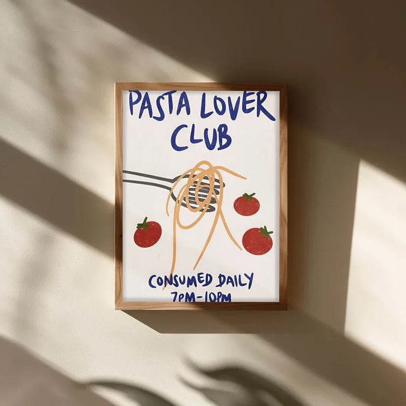 The Pasta Club Archival Canvas Wall Art - White media 3