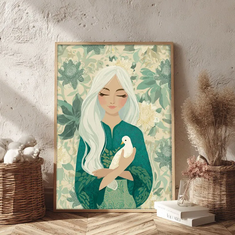 Florwyn Canvas Wall Painting - Brown Frame media 3