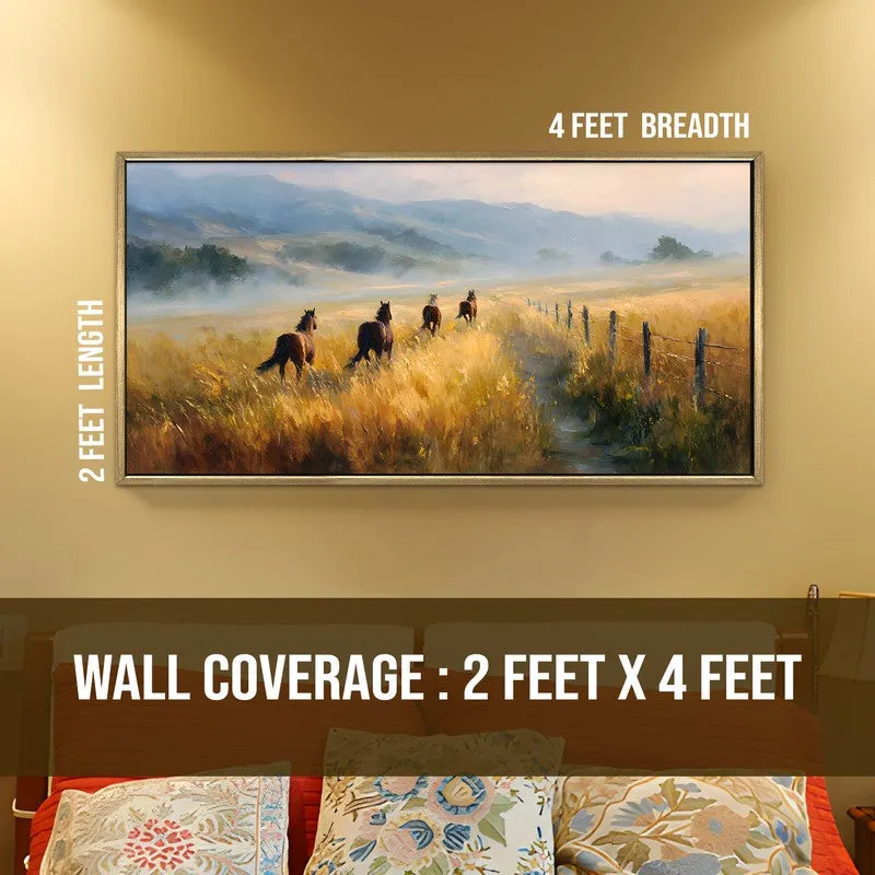 Spirit Run Canvas Wall Painting With Frame media 8