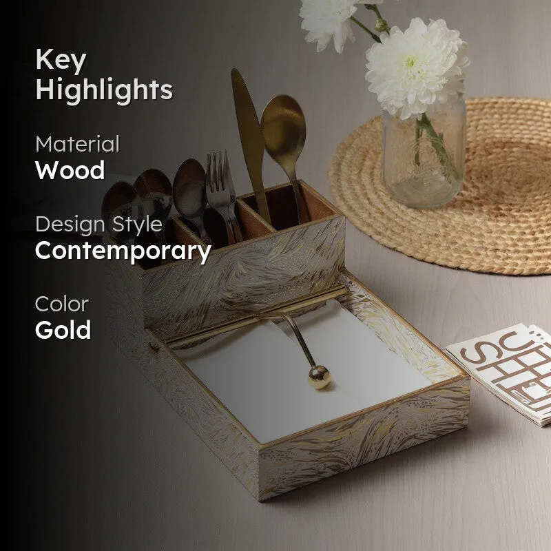 Saryna Wooden Cutlery & Tissue holder media 2