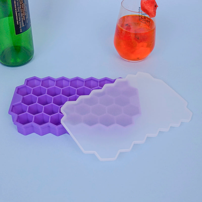 Grid Silicone 37-Cube Ice Mould - Purple image 3