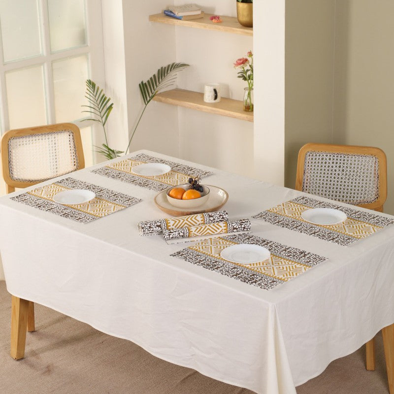 Linear Chic Canvas Table Mats - Set Of Six