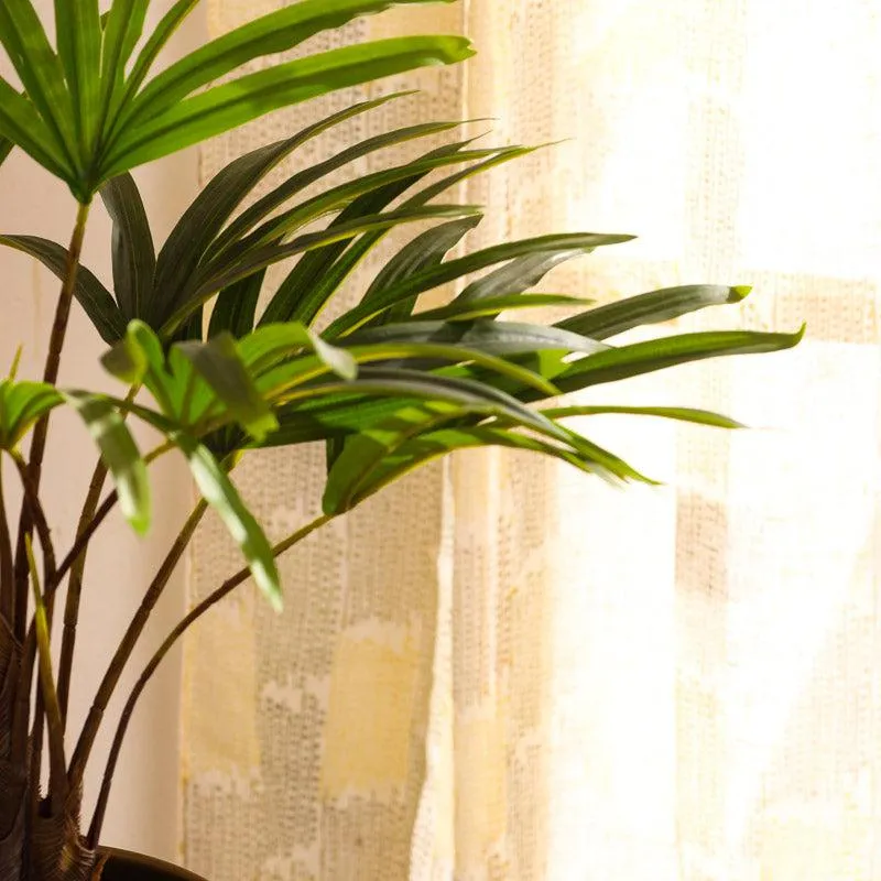 Faux Realistic Areca Plant With Black Plastic Pot - Green media 7