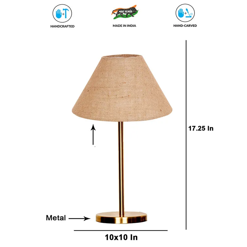 Loft Gleam Jute & Metal Table Lamp (Empire) - Brown,Gold media 4