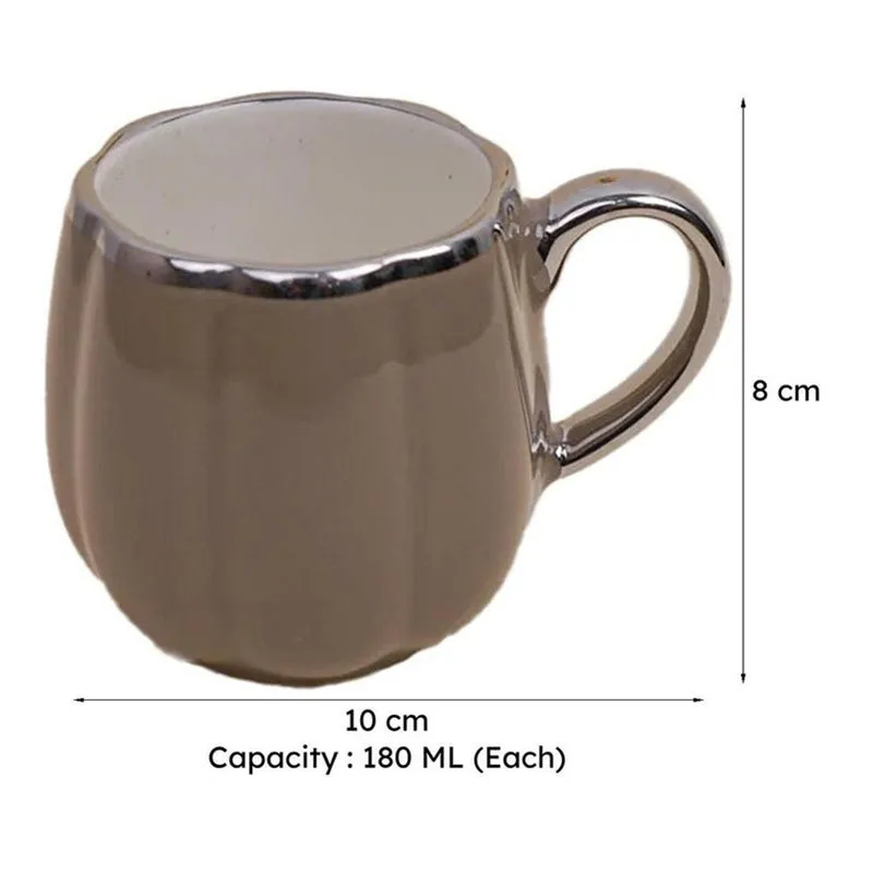Magina Porcelain Tea Cup (180 mL Each/Brown) - Set of Six media 9