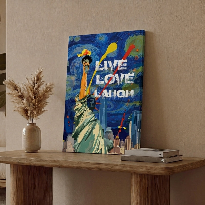 Live Love Laugh NYC Canvas Wall Painting