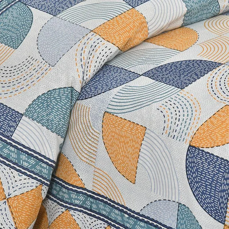 Aabhita Floral Cotton Bedsheet (Blue,Yellow) - 160 TC media 3