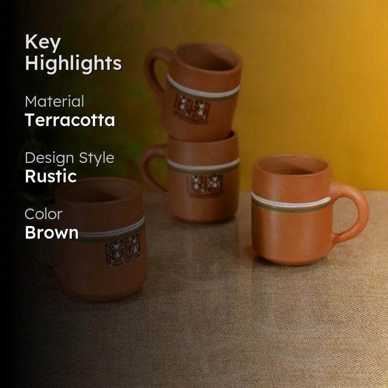 Ameya Terracotta Tea Cup (150 mL Each) - Set of Four media 2