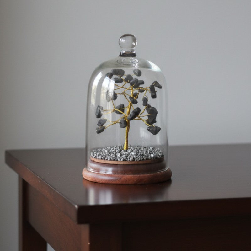 Feng Shui Pyrite Crystal Dome Tree Showpiece media 4
