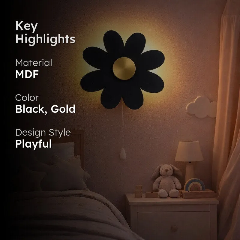 Lumiflora Battery Operated MDF Wall Lamp - Black media 2