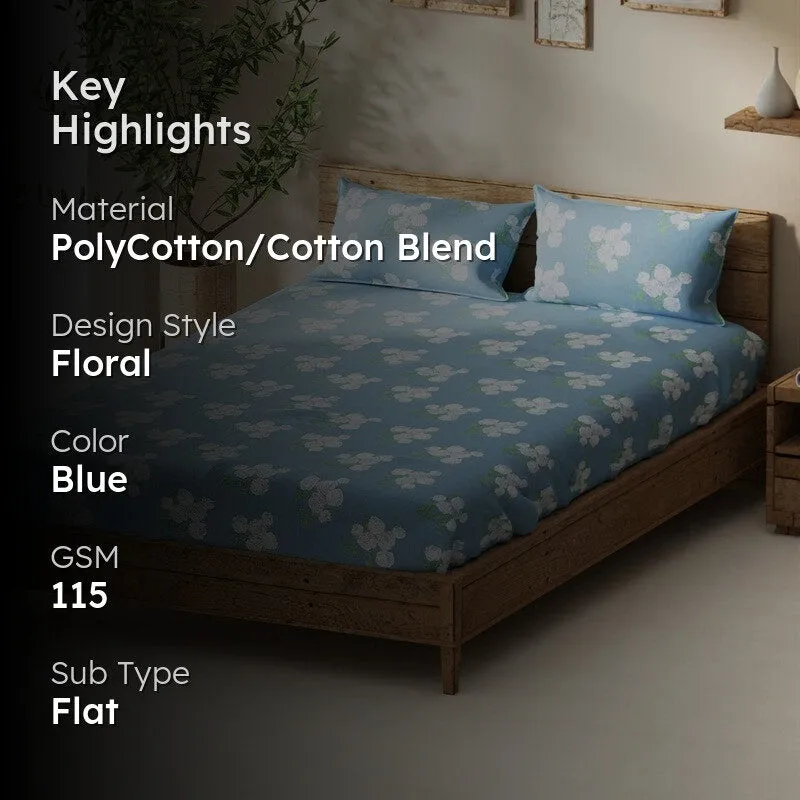 Harven Bedsheet (Blue) - 115 GSM media 2
