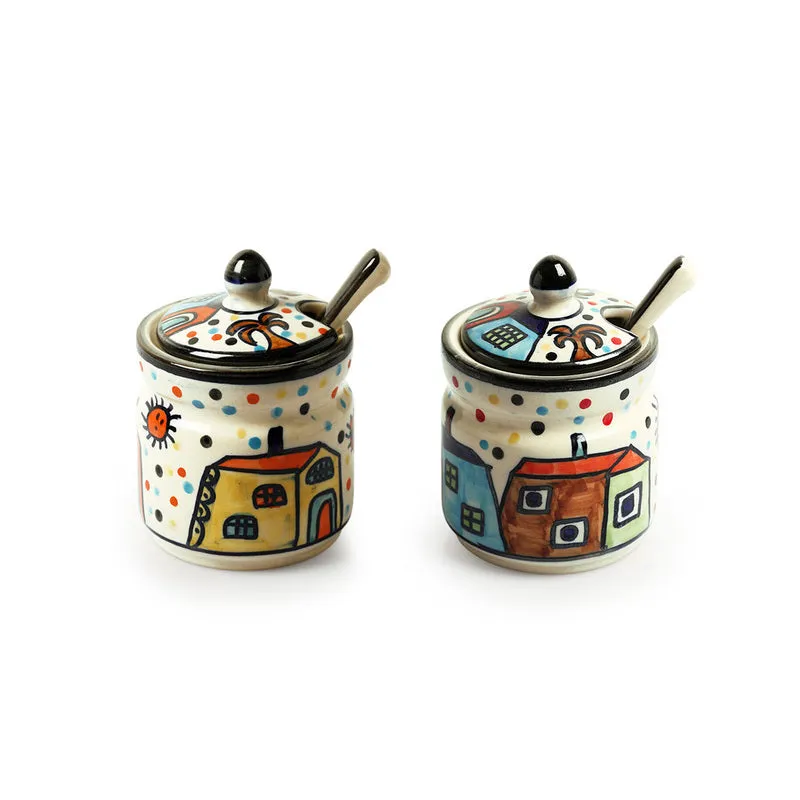Sweet Home Handpainted Condiment Jar (280 Ml) - Five Piece Set media 3
