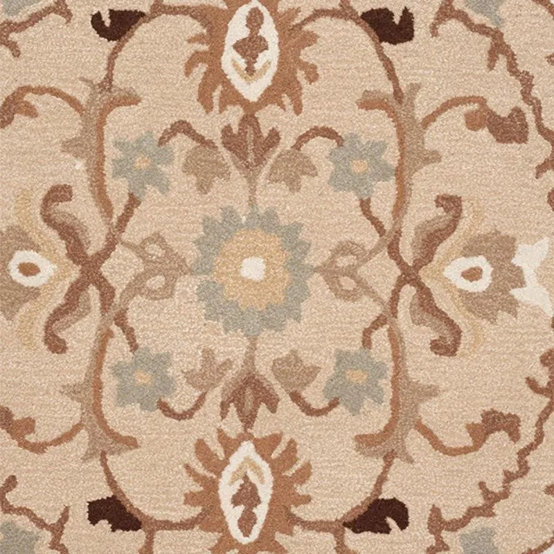 Mithras Hand Tufted Ethnic Wool & Nylon Carpet - Beige media 6