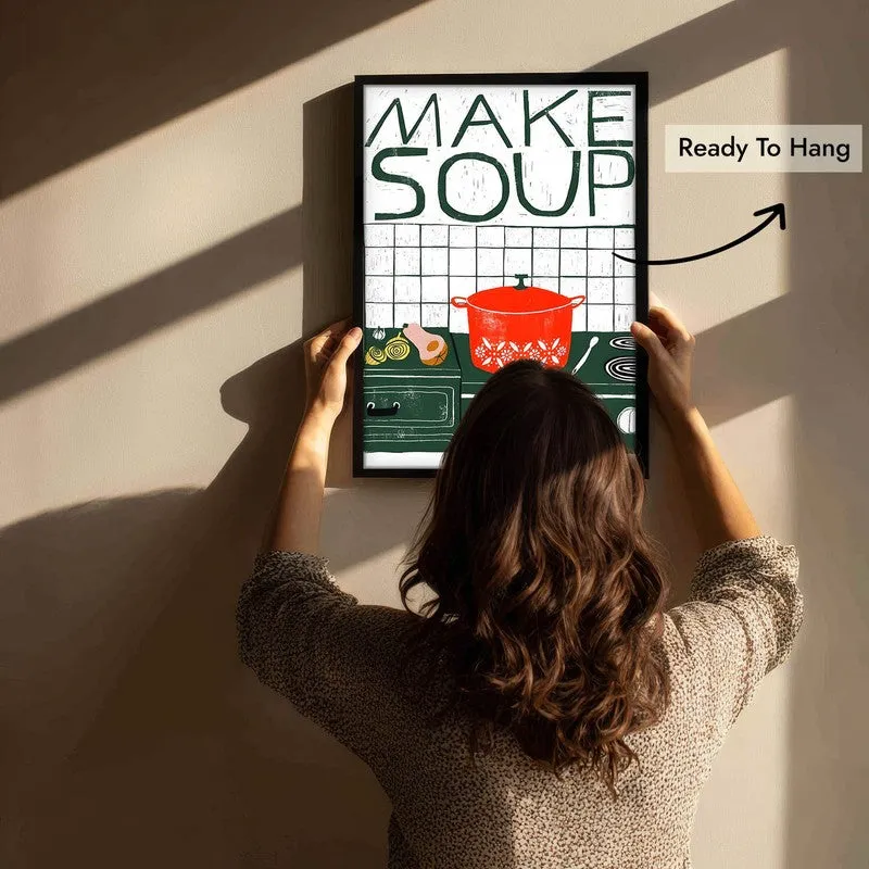 Make Soup Archival Canvas Wall Art - Black media 6