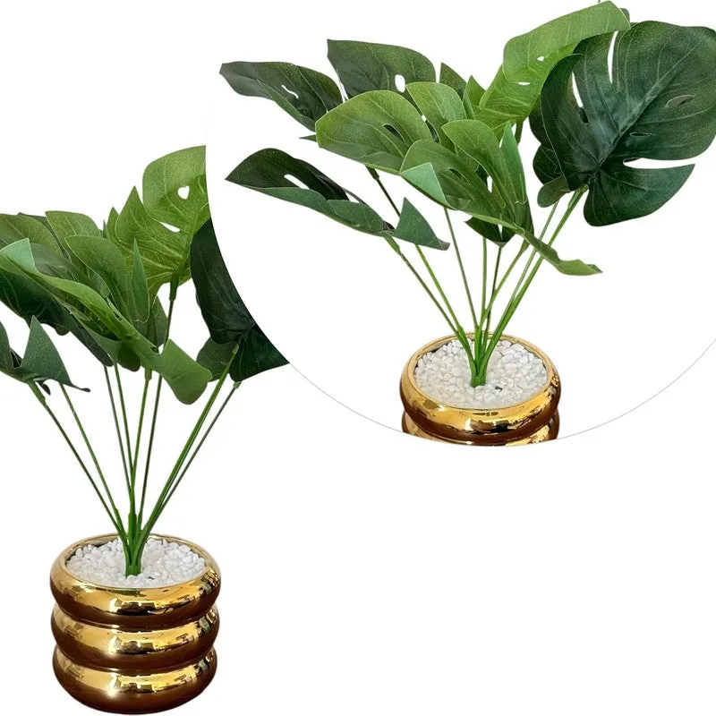 Lustra Ceramic Vase With Artificial Plant media 5
