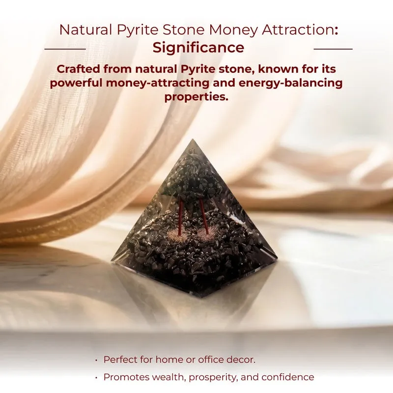 Pyrite Money Attraction Glass Pyramid media 9