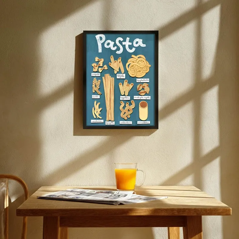 Sades Of Pasta Archival Canvas Wall Art - Black media 1