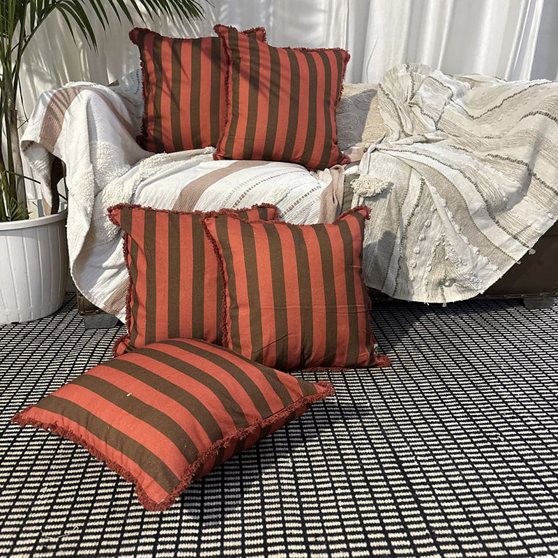 Stripe V Cushion Cover - Set Of Five