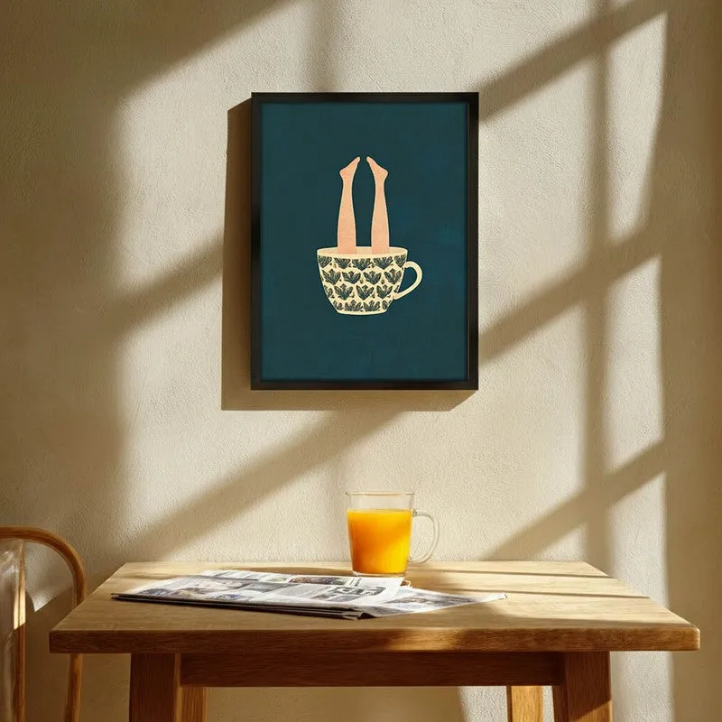 Sip & Drown Archival Canvas Wall Art - Black media 1