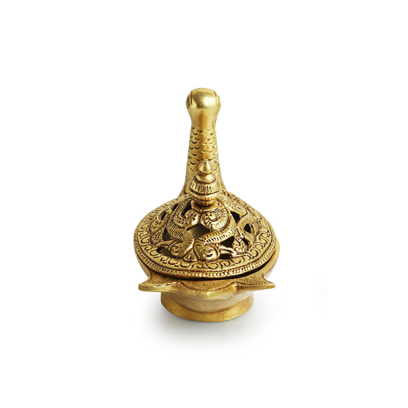 Tamra Mayura Brass Incense Holder media 4