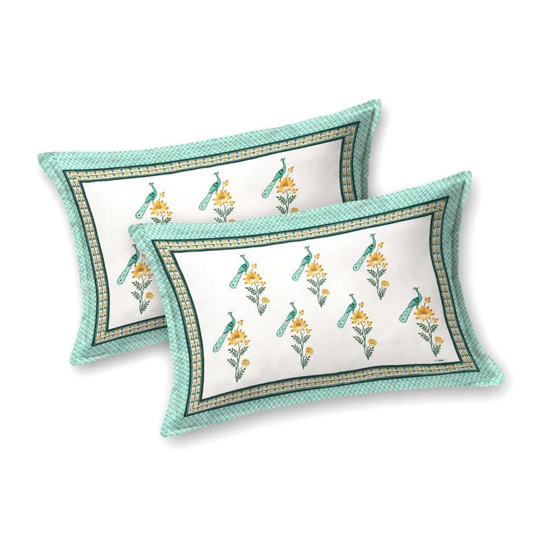 Patternza Cotton Bedsheet (Green,Pink) - 240 TC media 4