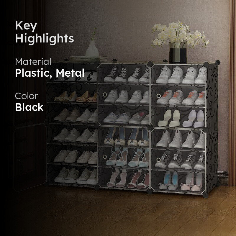 UrbanTread Black Plastic & Metal Shoe Racks media 2