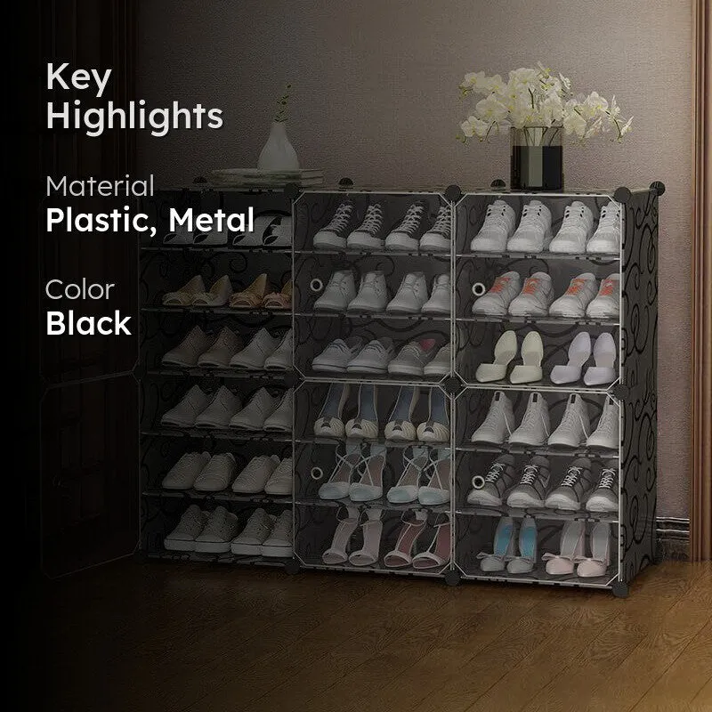 UrbanTread Black Plastic & Metal Shoe Racks media 2