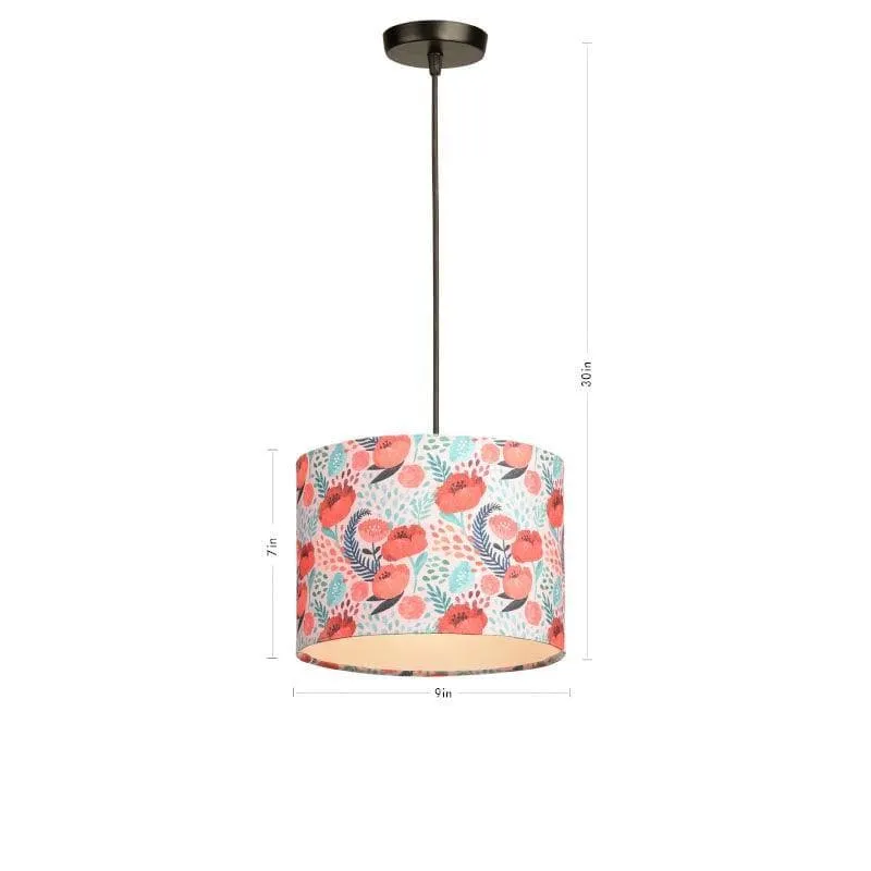 Multicolor floral ceiling lamp shown on a white background