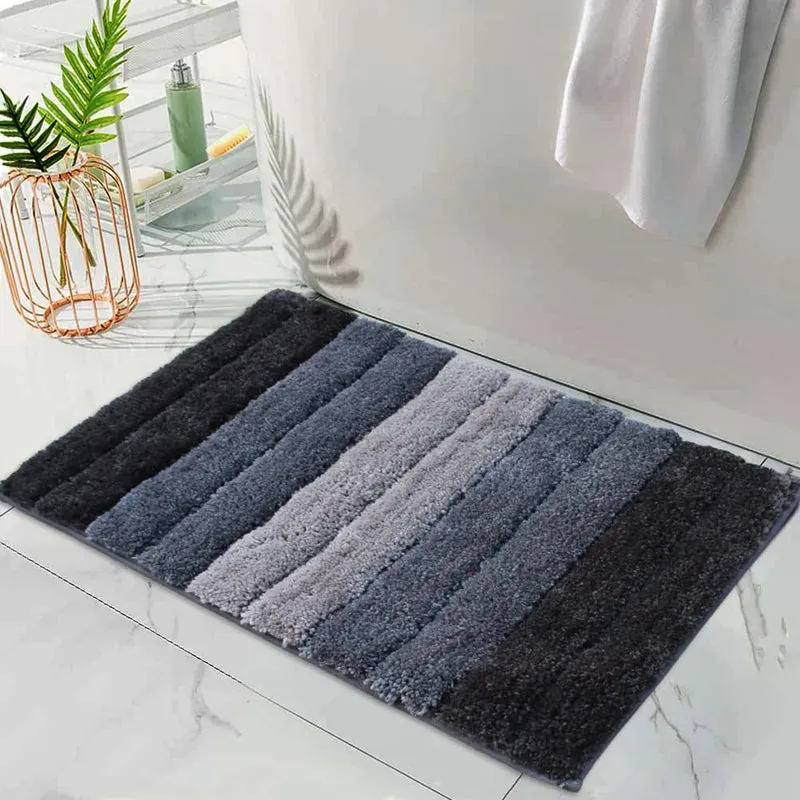 Line Luxe Bath Mat - Grey. Black media 1