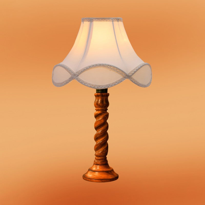 Elvane Zyra Wooden Table Lamp - OffWhite media 6