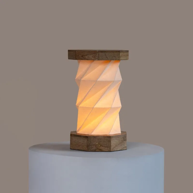 Fig Living Foldplay Cotton Table Lamp - Ivory,Brown media 1