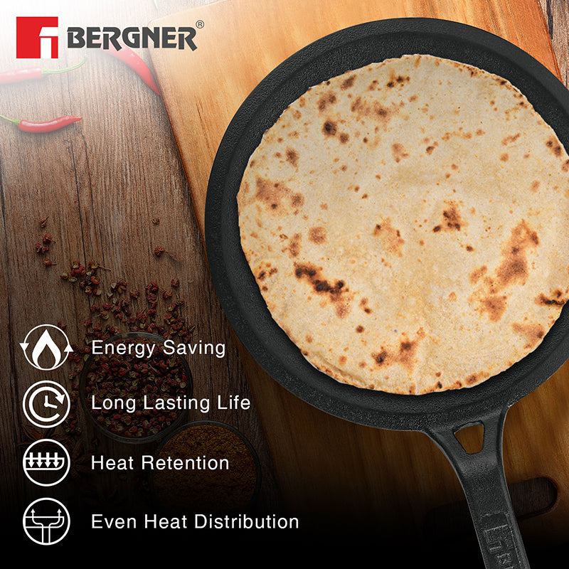 Bergner Arden Induction Safe Cast Iron Tawa - 26 cm image 5