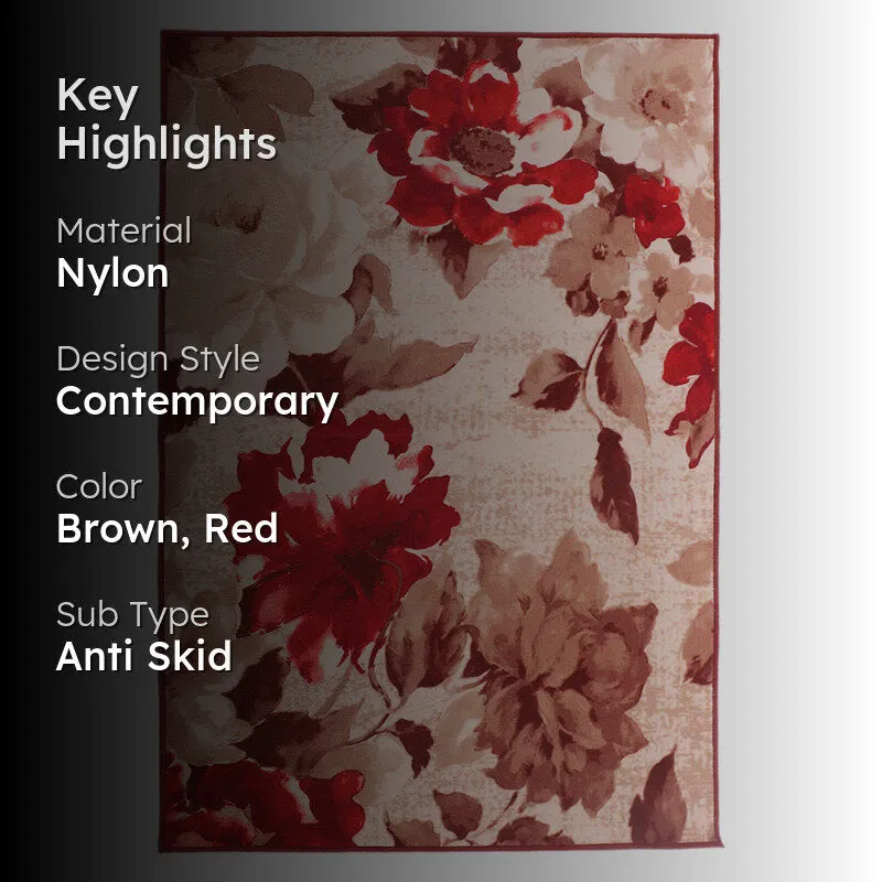 Crimson Flora Anti-Skid Carpet media 2