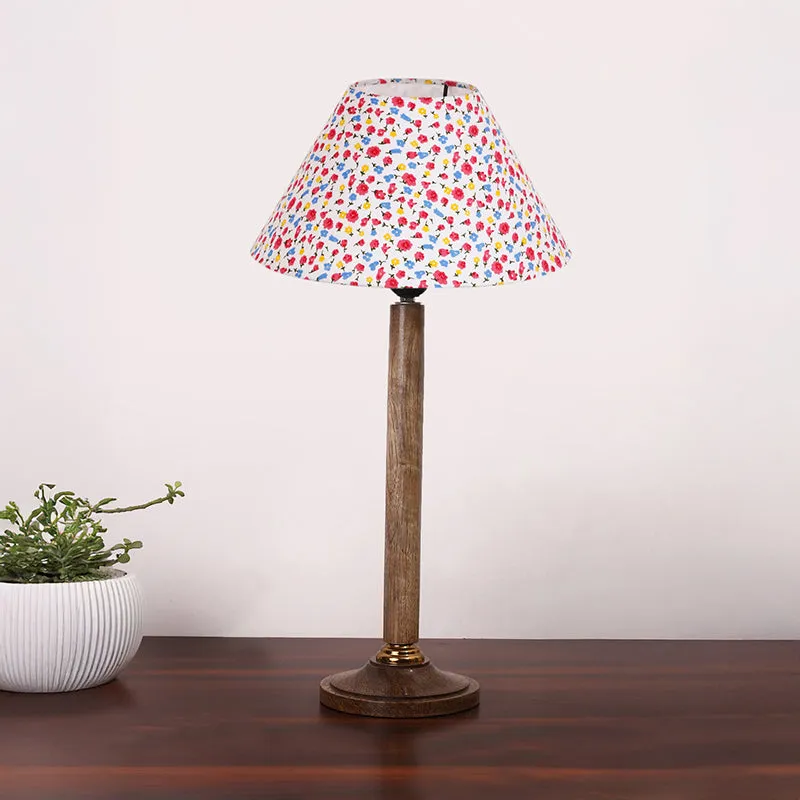 Tiny Fleur Table Lamp With Wooden Base - Multicolor media 3