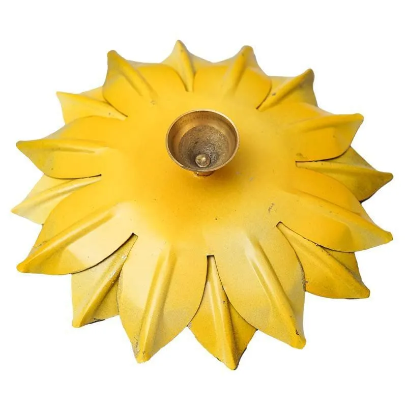 Sacred Bloom Diya- Yellow/Blue media 5