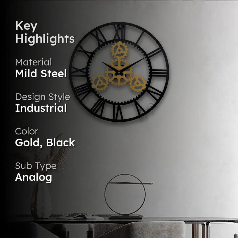 Circle Silent Wall Clock - Gold media 2